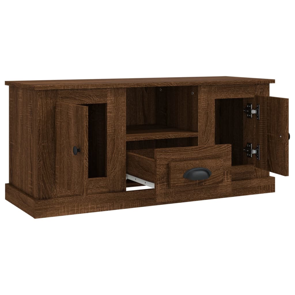 Meuble TV 100x35,5x45 cm en bois travaillé