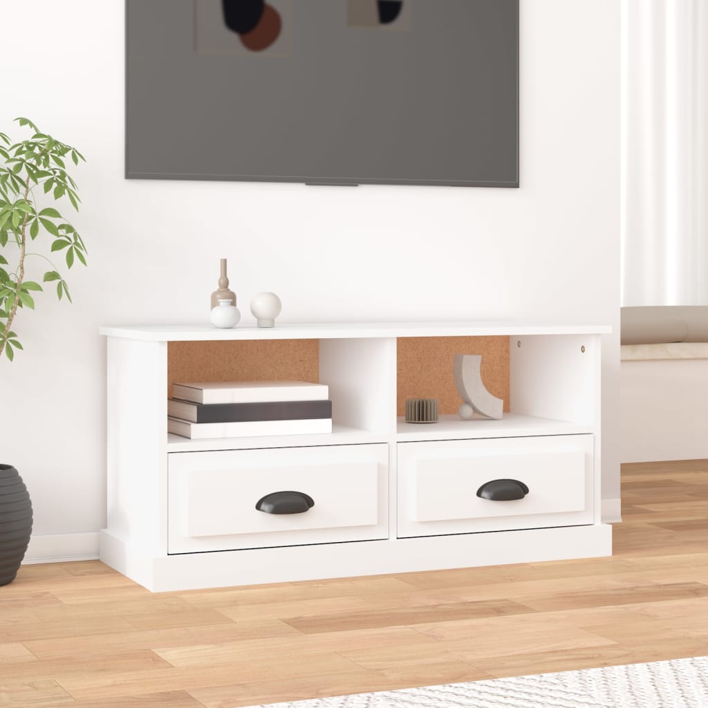 Meuble TV 93x35,5x45 cm en bois travaillé