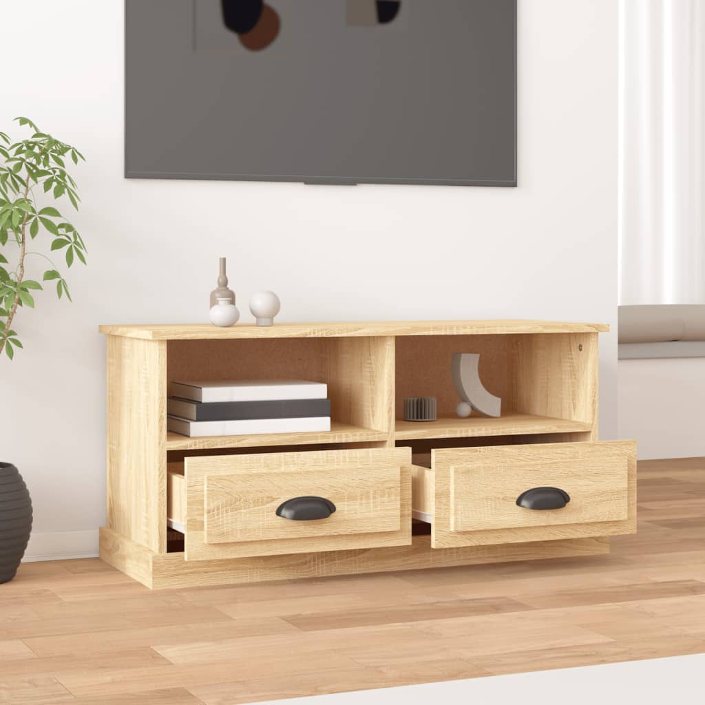 Meuble TV 93x35,5x45 cm en bois travaillé