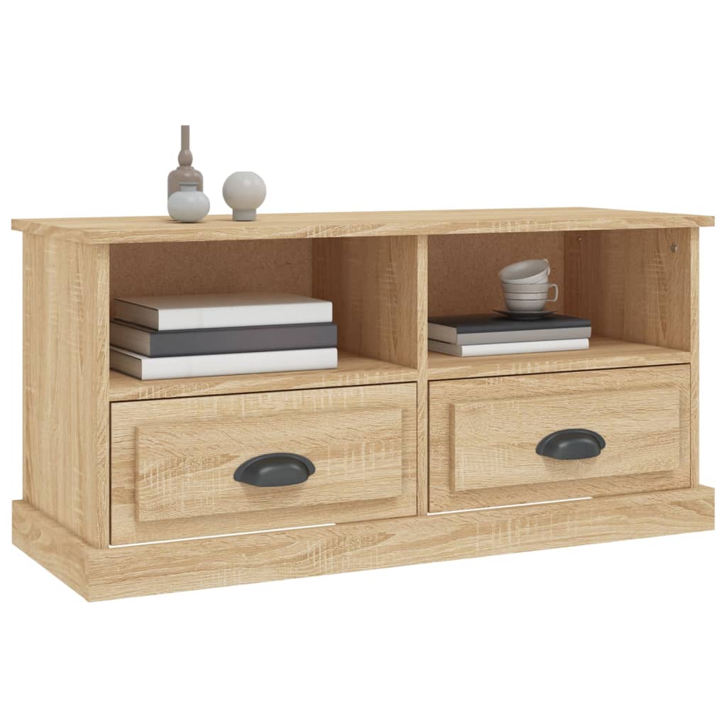 Meuble TV 93x35,5x45 cm en bois travaillé