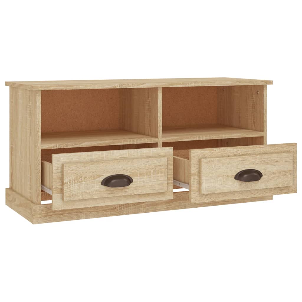 Meuble TV 93x35,5x45 cm en bois travaillé