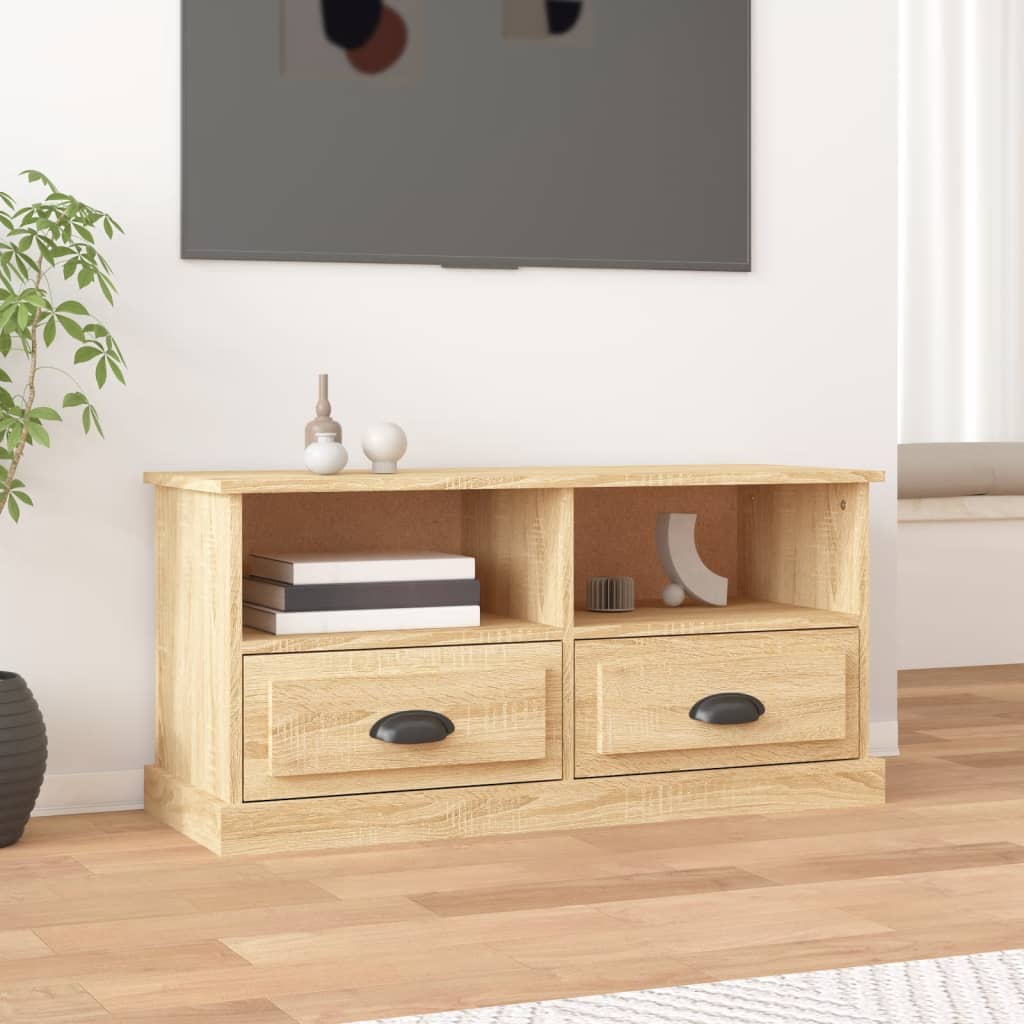 Meuble TV 93x35,5x45 cm en bois travaillé