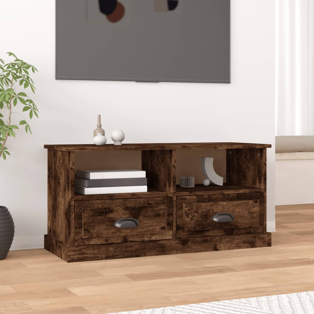 Meuble TV 93x35,5x45 cm en bois travaillé