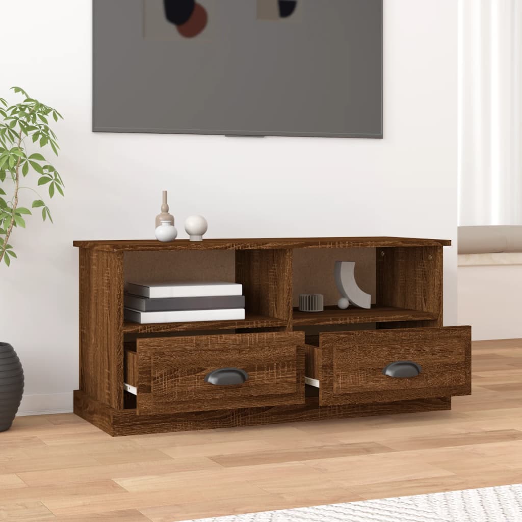 Meuble TV 93x35,5x45 cm en bois travaillé