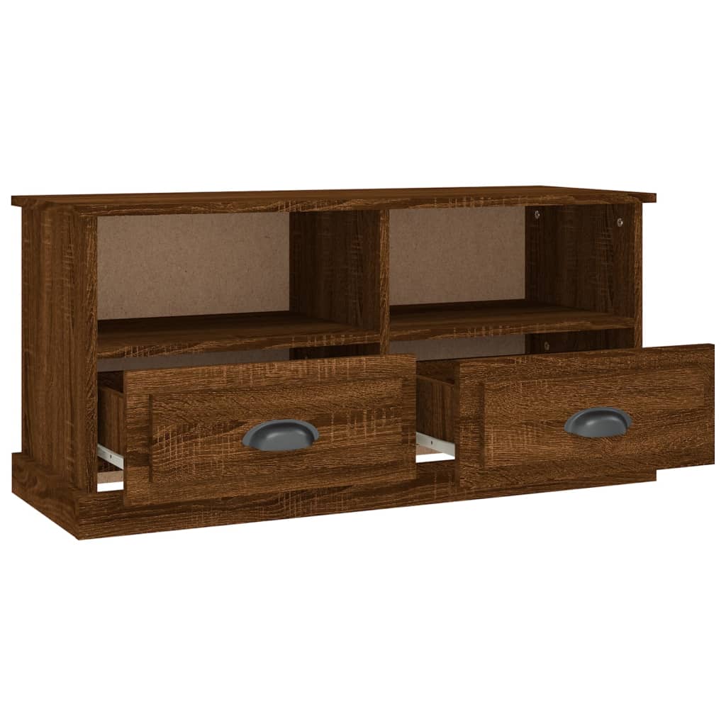 Meuble TV 93x35,5x45 cm en bois travaillé