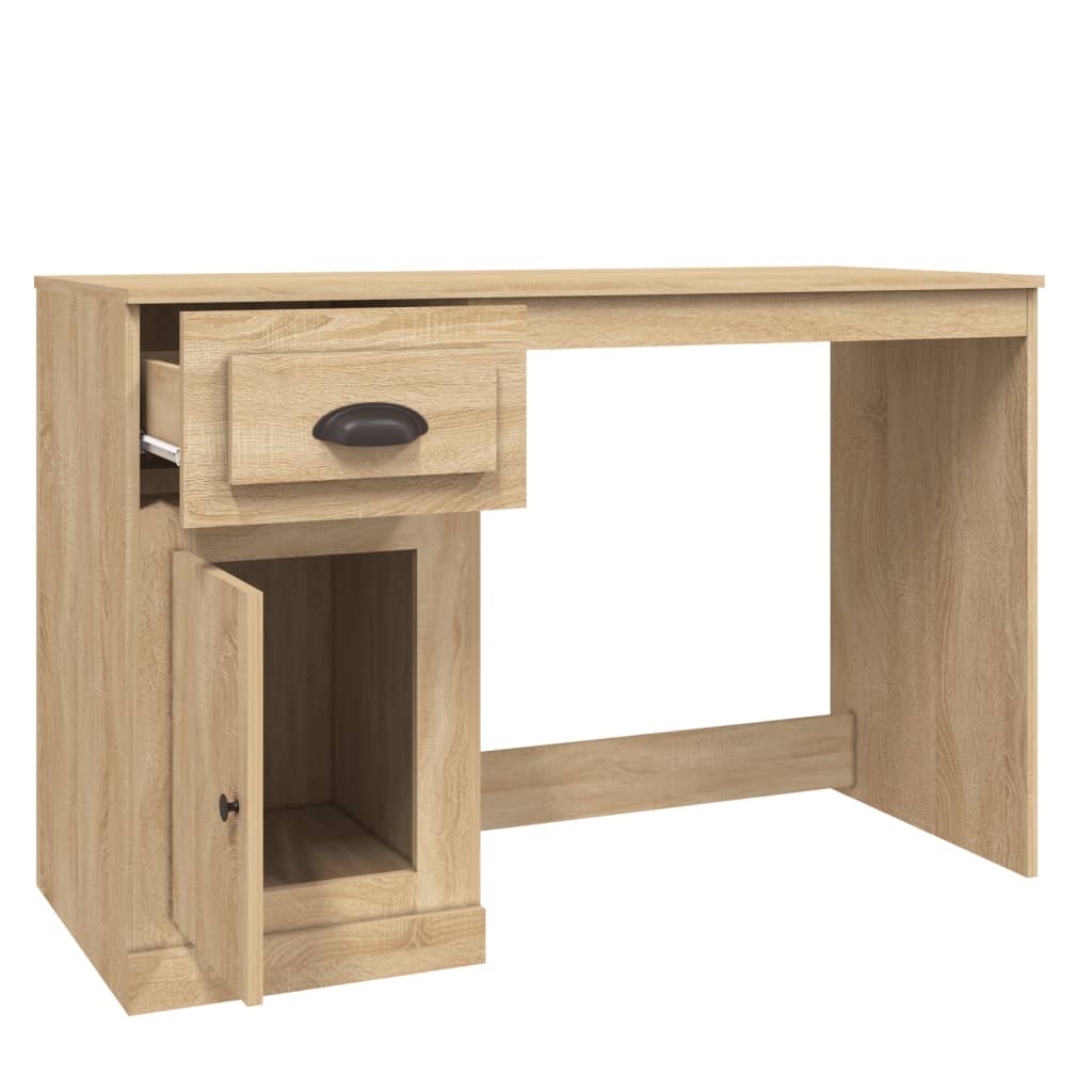 Bureau avec tiroir 115x50x75 cm en dérivé du bois couleur chêne