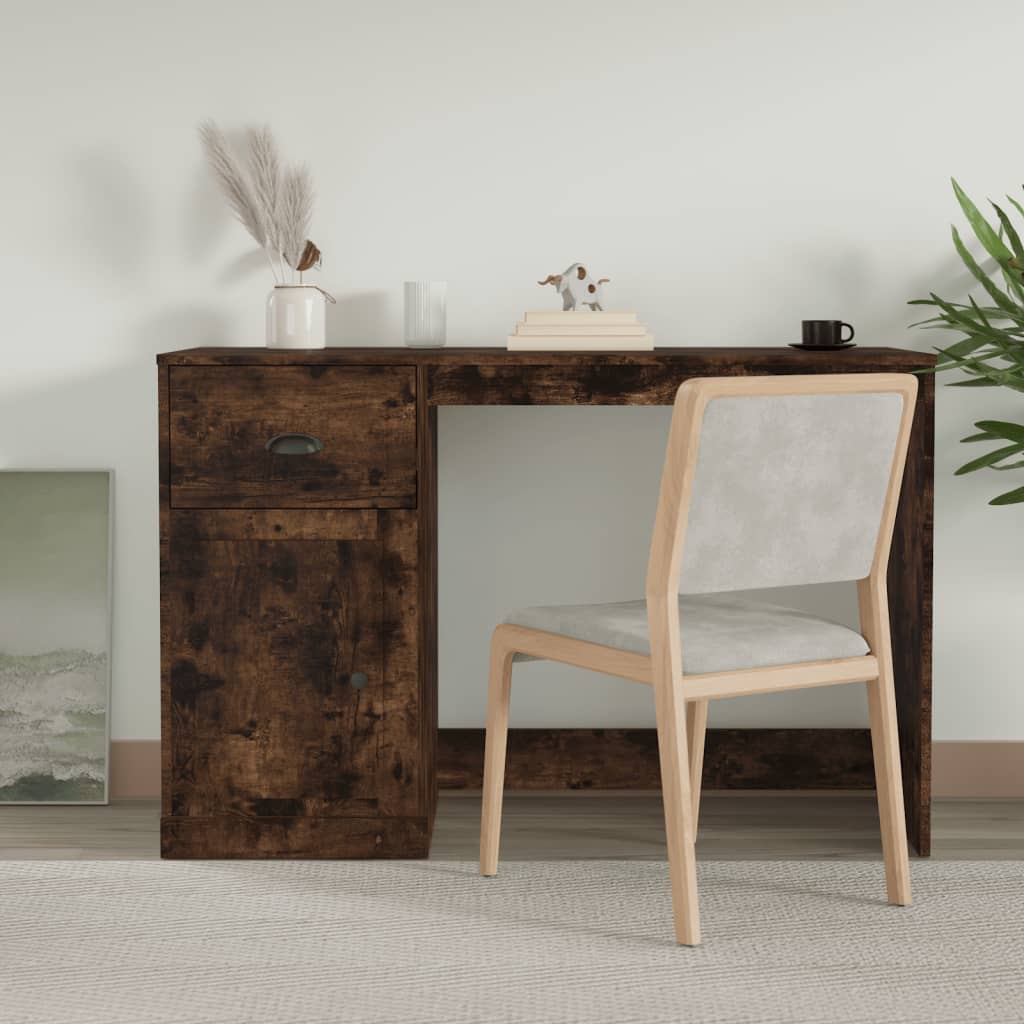 Bureau avec tiroir 115x50x75 cm en dérivé du bois couleur chêne