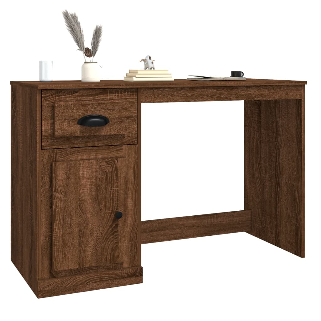 Bureau avec tiroir 115x50x75 cm en dérivé du bois couleur chêne