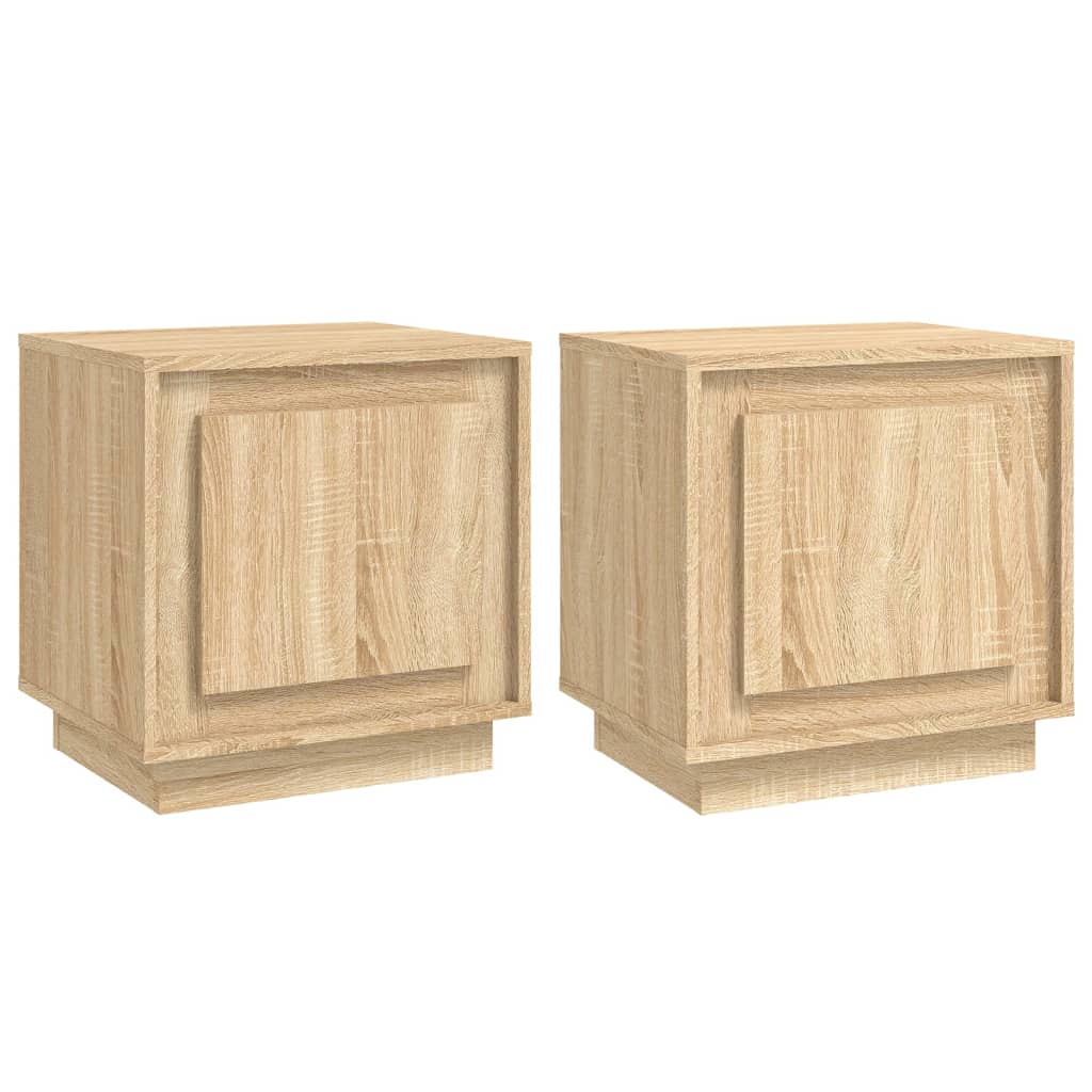 Nachtkastjes 2 st 44x35x45 cm bewerkt hout