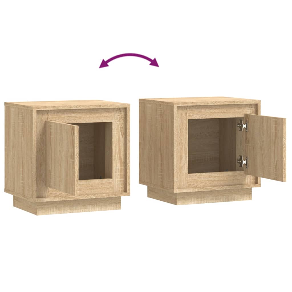 Tables de chevet 2 pcs 44x35x45 cm bois fini