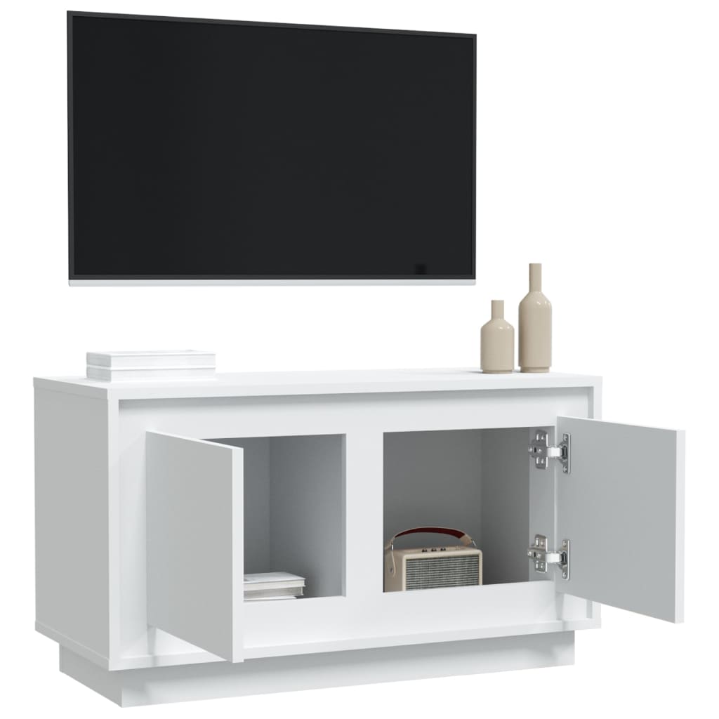 Meuble TV 80x35x45 cm en bois travaillé