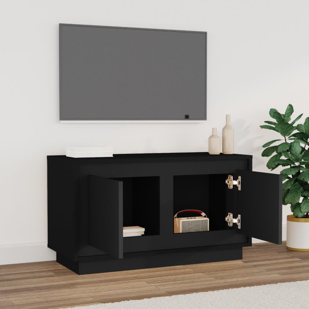 Meuble TV 80x35x45 cm en bois travaillé