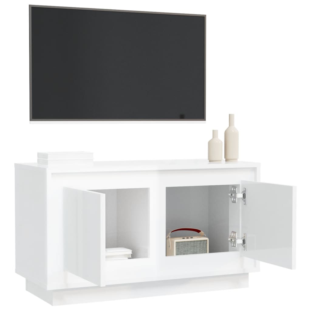 Meuble TV 80x35x45 cm en bois travaillé