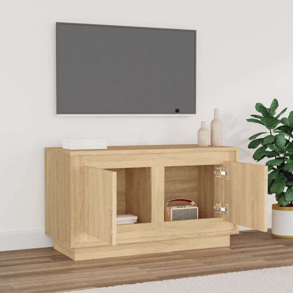 Meuble TV 80x35x45 cm en bois travaillé