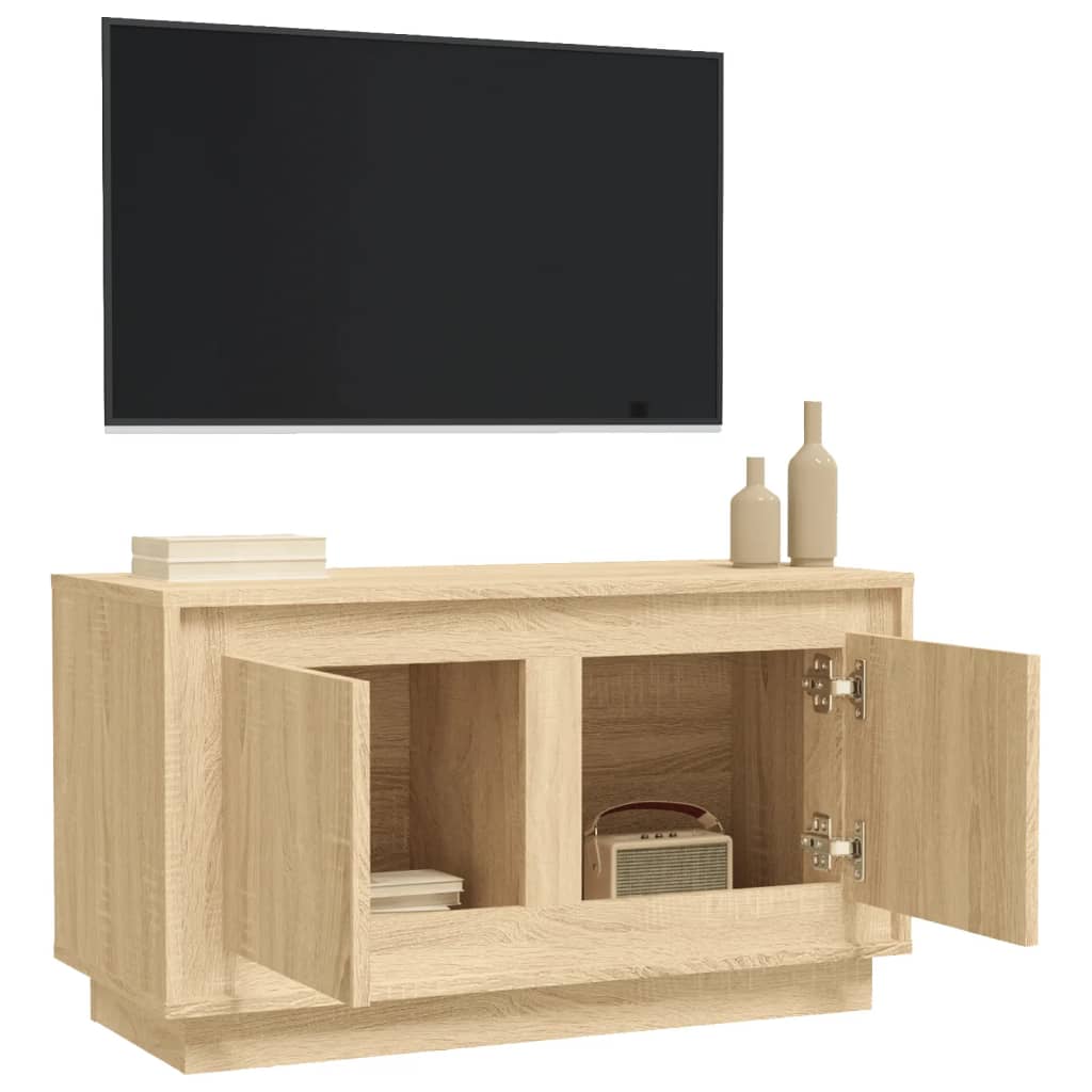 Meuble TV 80x35x45 cm en bois travaillé