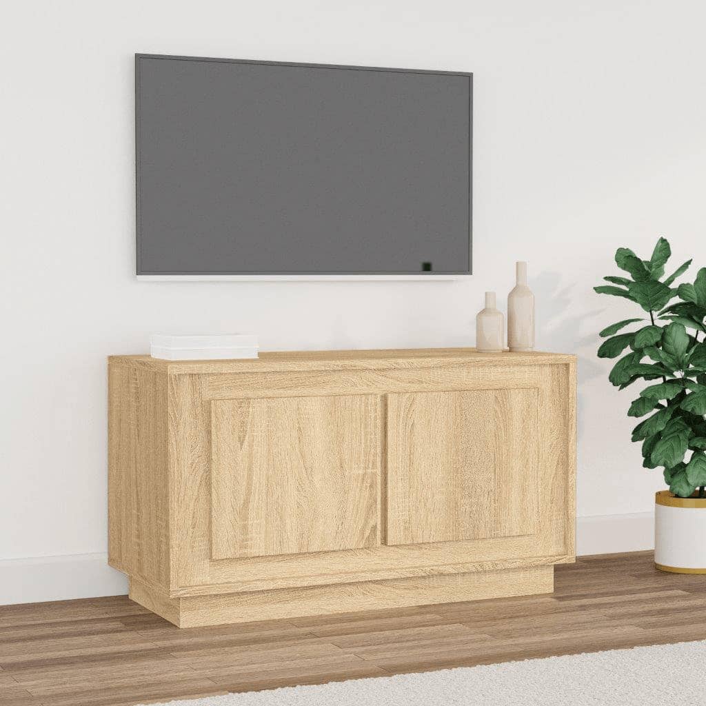 Meuble TV 80x35x45 cm en bois travaillé