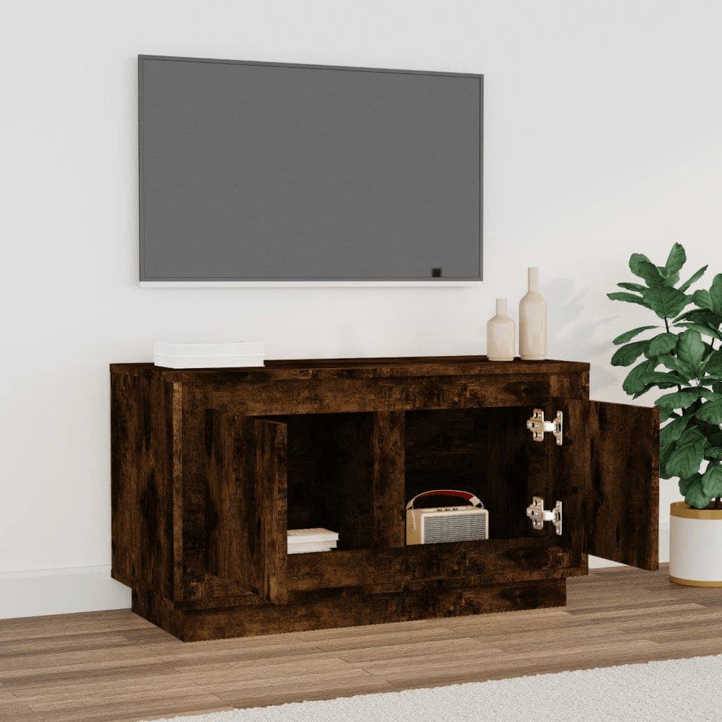 Meuble TV 80x35x45 cm en bois travaillé