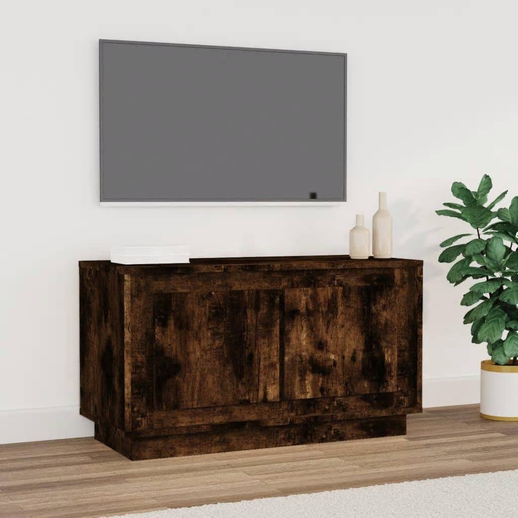 Meuble TV 80x35x45 cm en bois travaillé