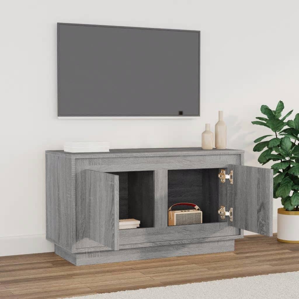 Meuble TV 80x35x45 cm en bois travaillé