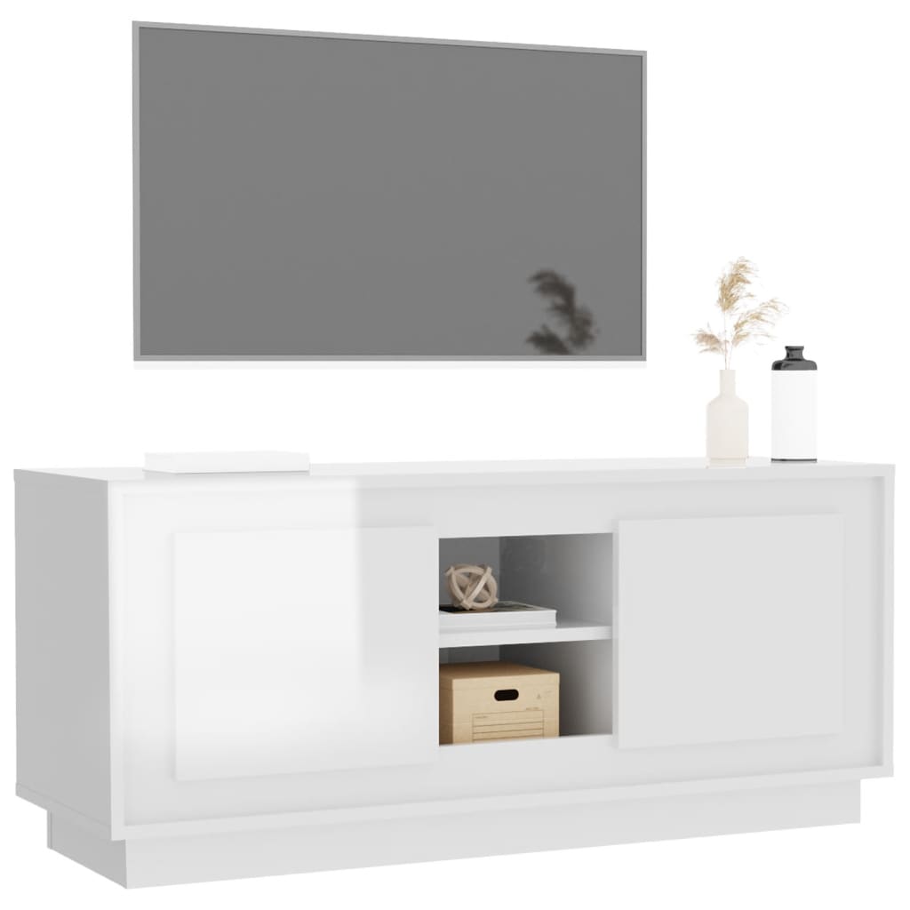 Tv-meubel 102x35x45 cm bewerkt hout