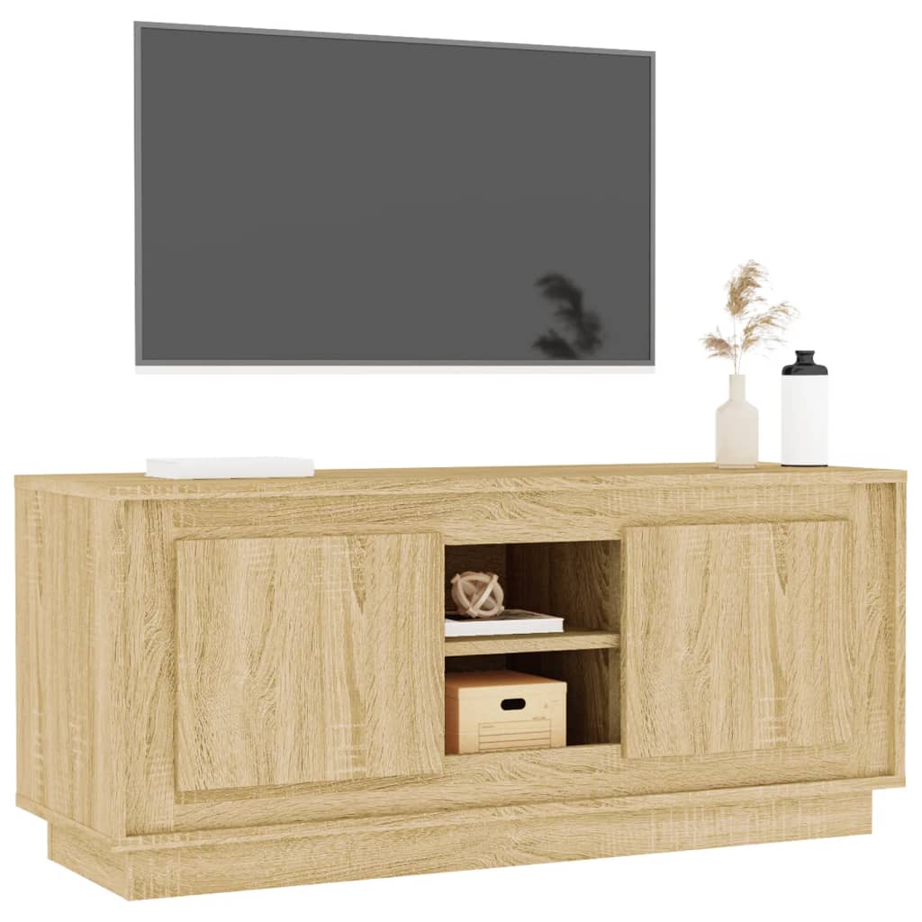 Tv-meubel 102x35x45 cm bewerkt hout