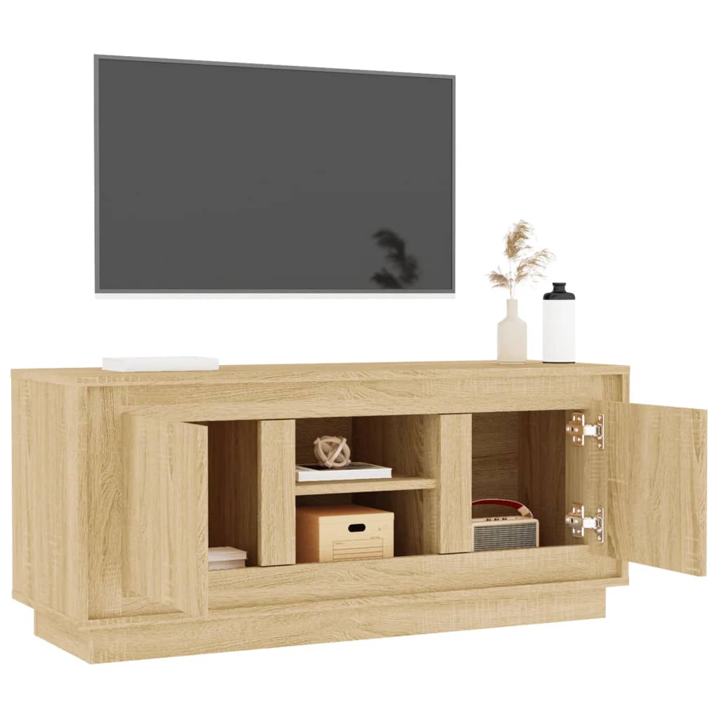 Tv-meubel 102x35x45 cm bewerkt hout