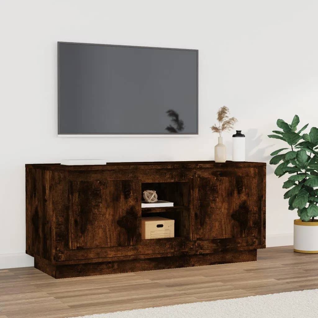 Tv-meubel 102x35x45 cm bewerkt hout