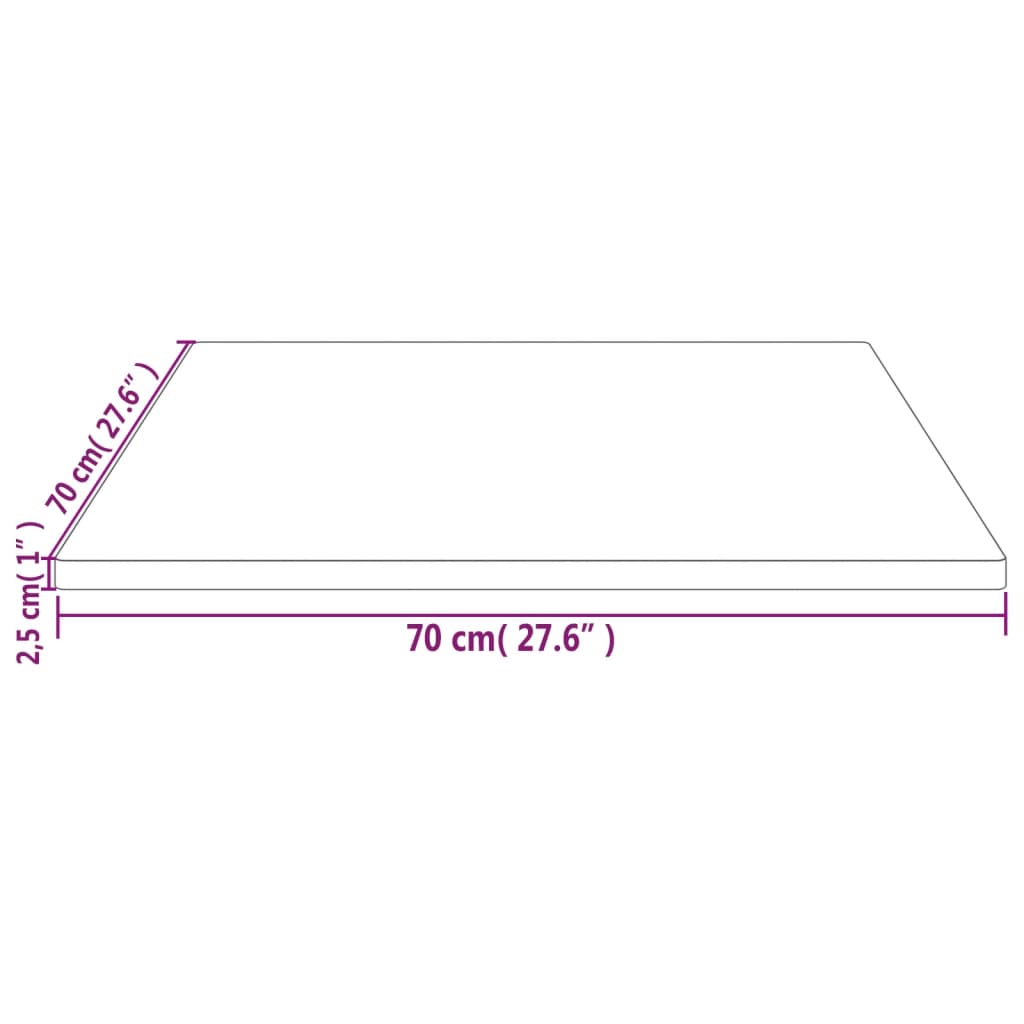 Tafelblad 40x40x2,5 cm massief grenenhout