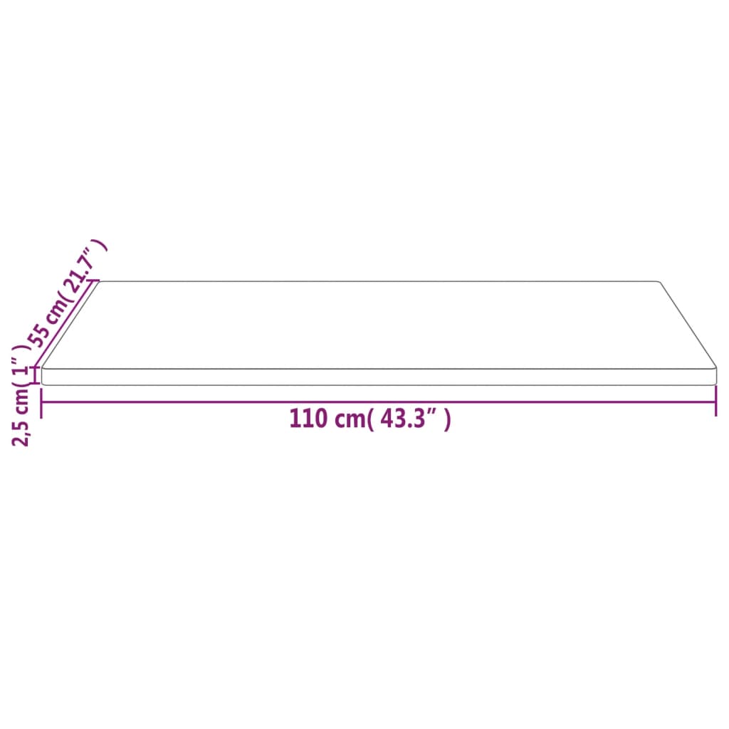 Tafelblad vierkant 60x60x2,5 cm massief grenenhout