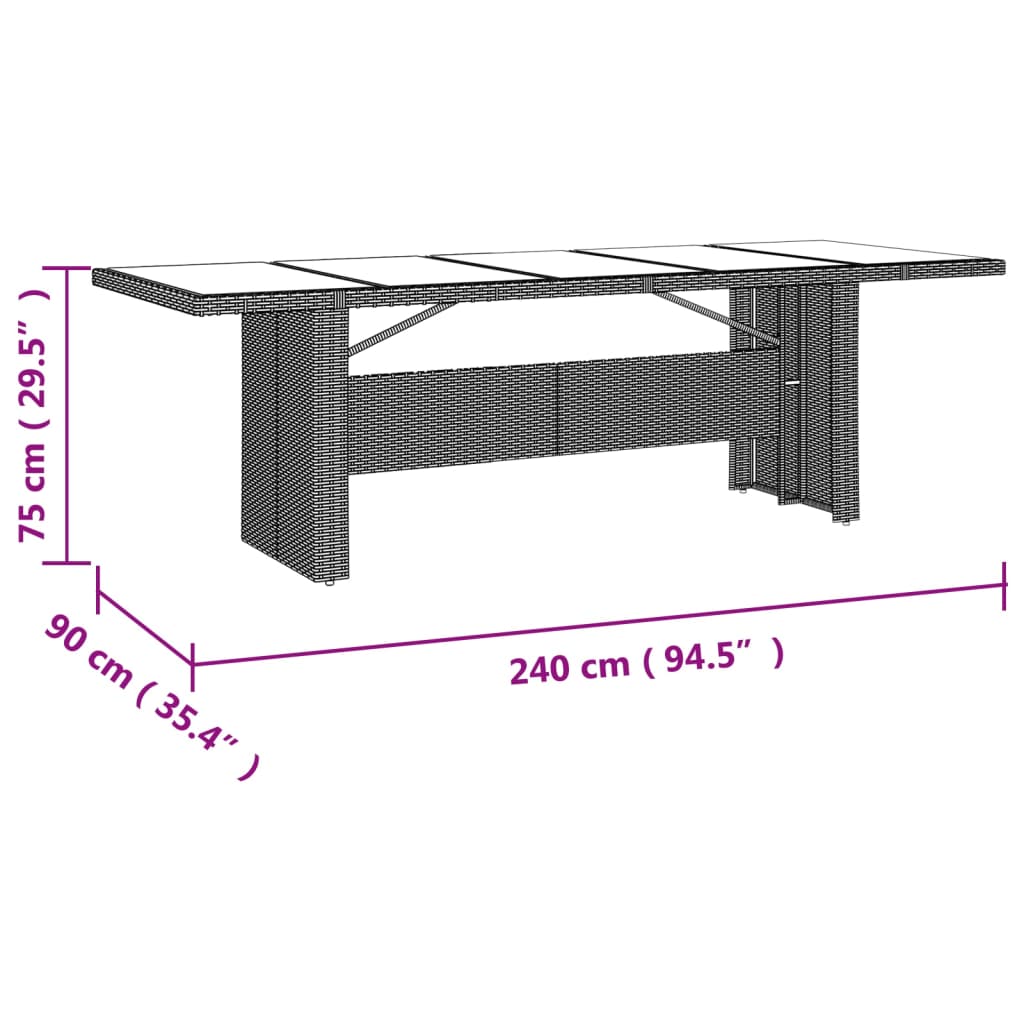 5-delige Tuinset met kussens poly rattan beige