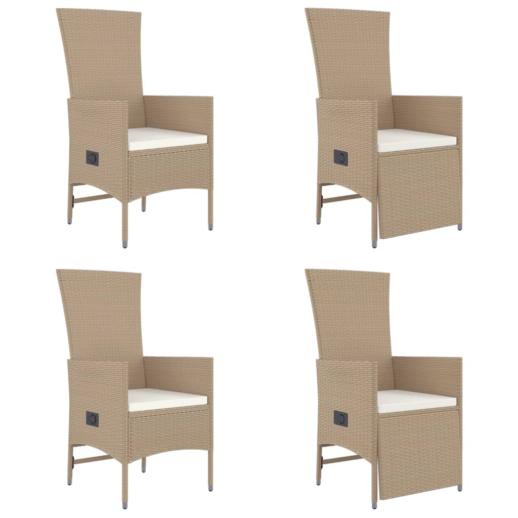 11-delige Tuinset met kussens poly rattan beige