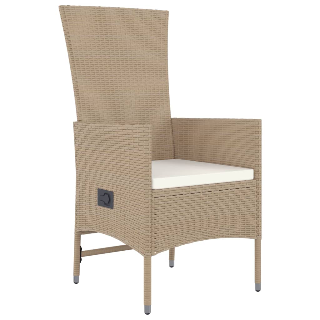 11-delige Tuinset met kussens poly rattan beige