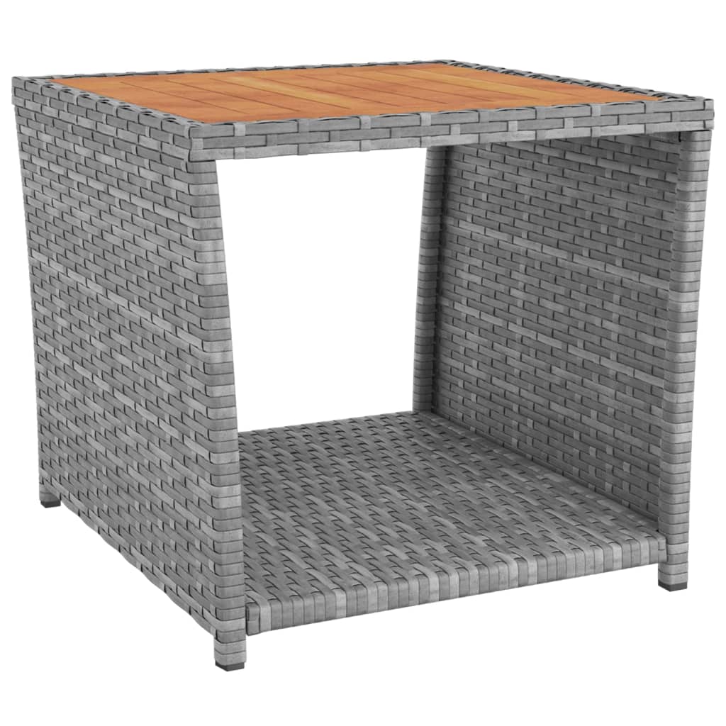 3-delige Loungeset poly rattan en massief acaciahout