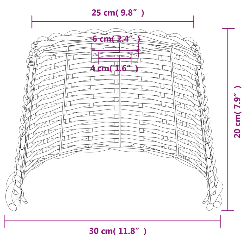 Plafondlampenkap Ø30x20 cm wicker