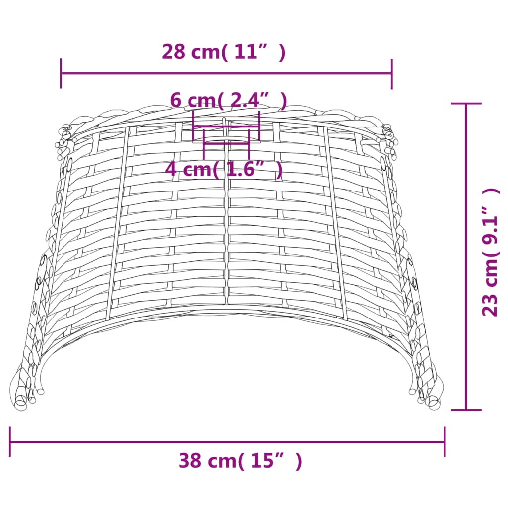 Plafondlampenkap Ø30x20 cm wicker