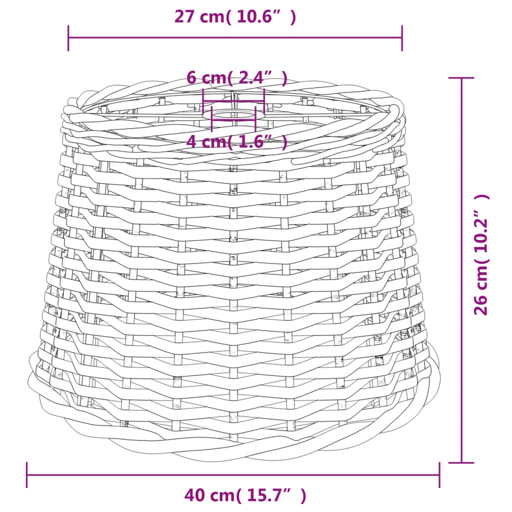 Plafondlampenkap Ø30x20 cm wicker