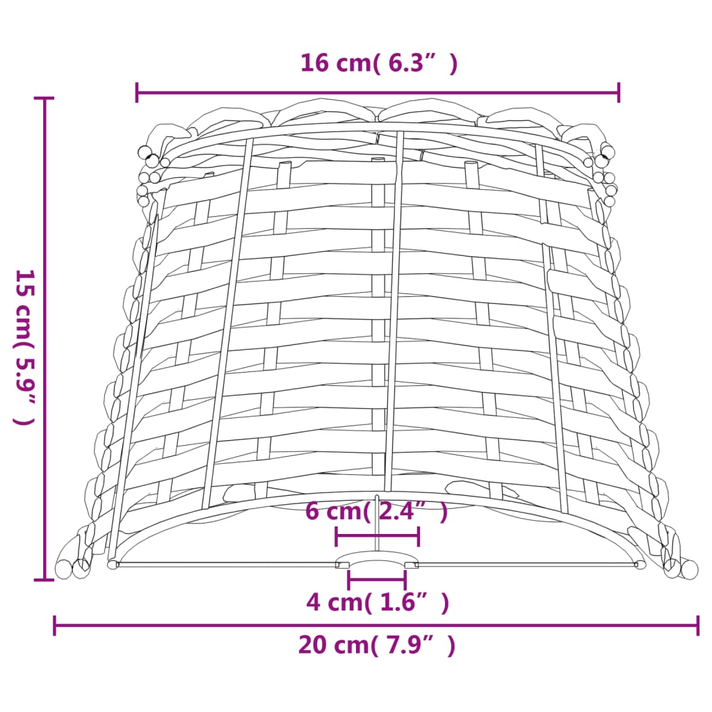 Lampenkap Ø50x30 cm wicker