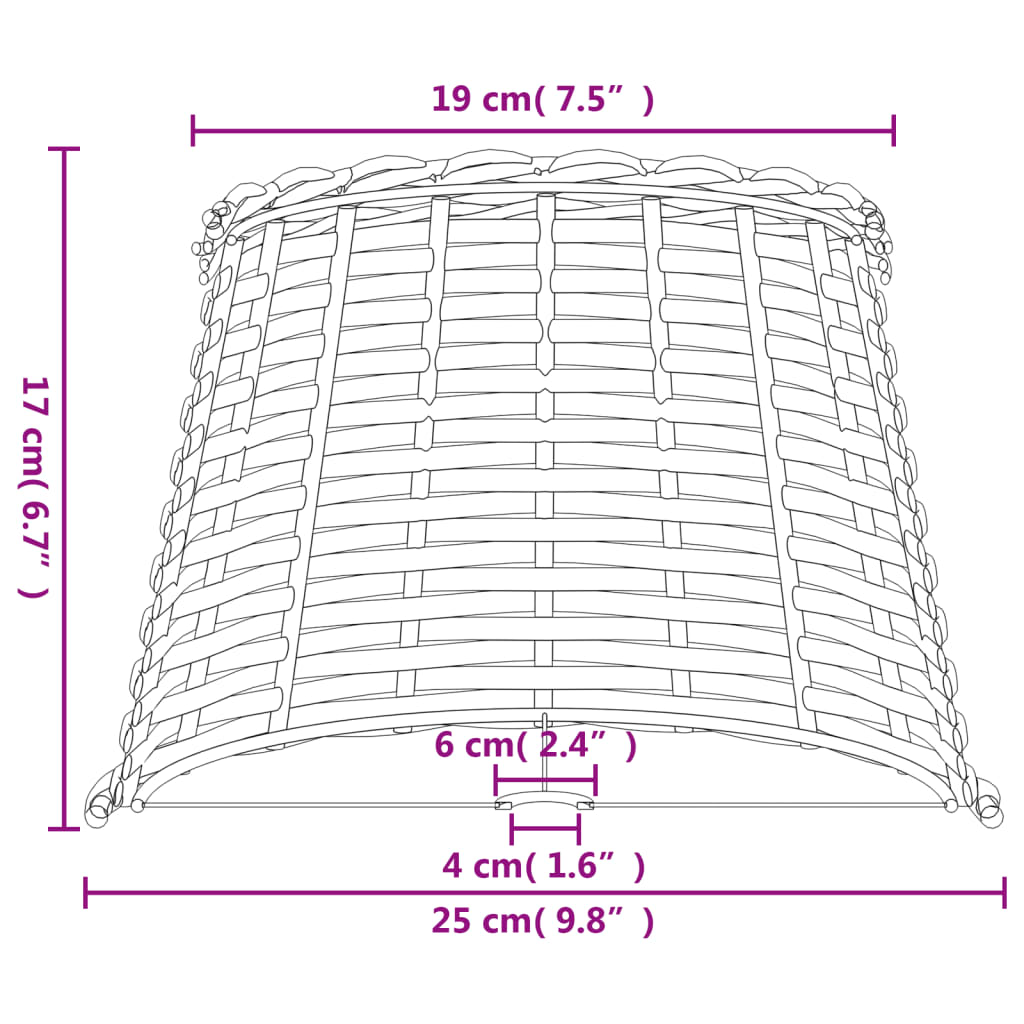 Lampenkap Ø50x30 cm wicker