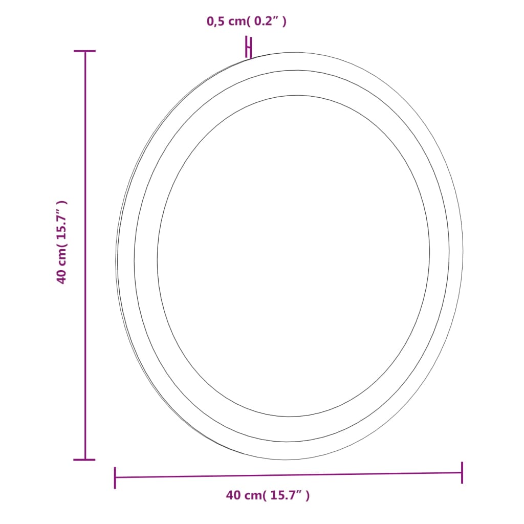 Badkamerspiegel LED rond 60 cm