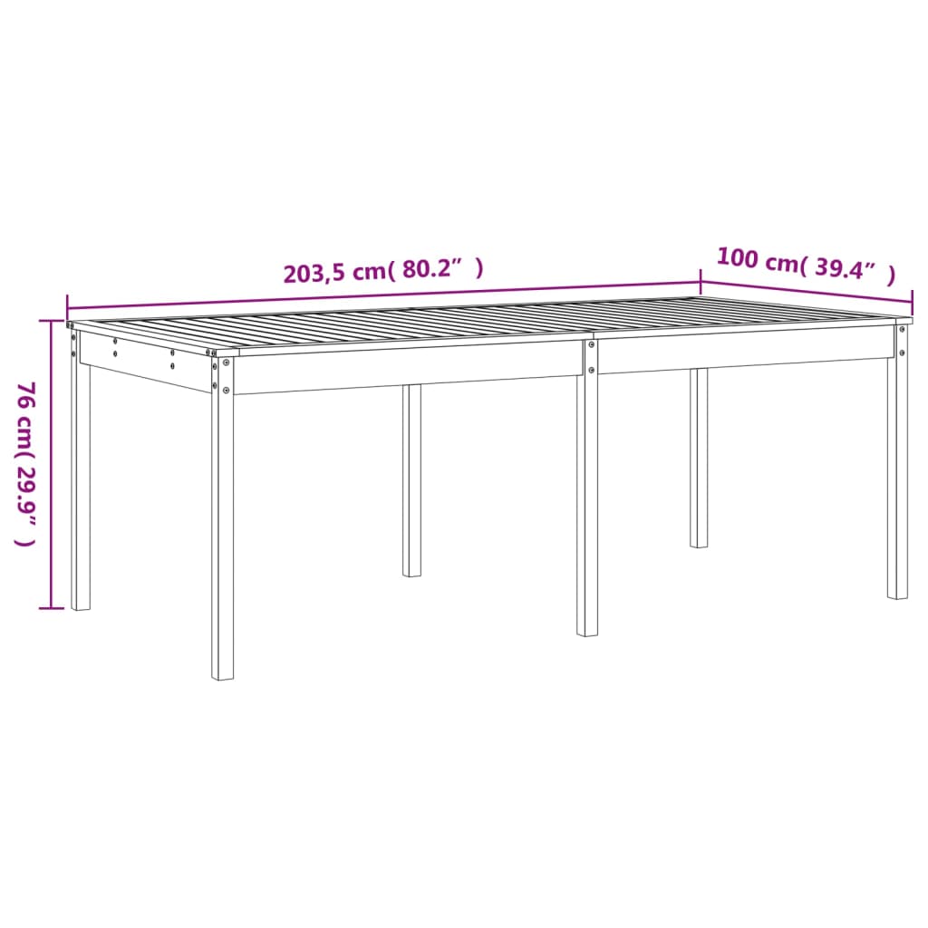 17-delige Tuinset massief grenenhout wit