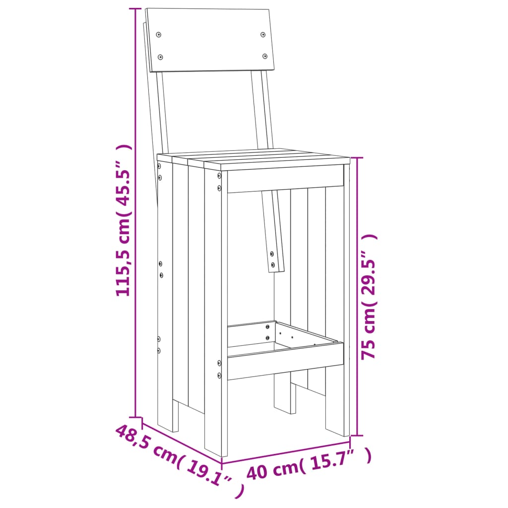 5-delige Barset massief