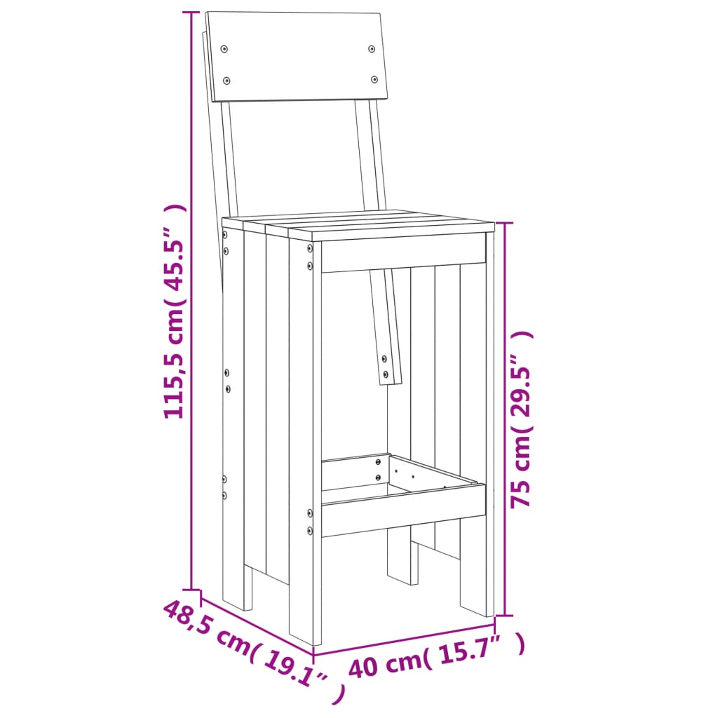 5-delige Barset massief