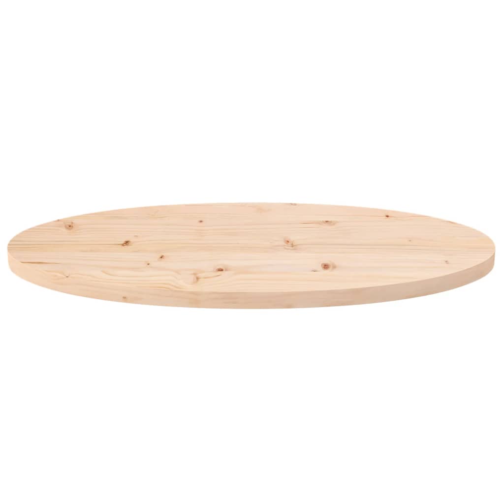 Plateau de table ovale 100x50x2,5 cm en bois de pin massif