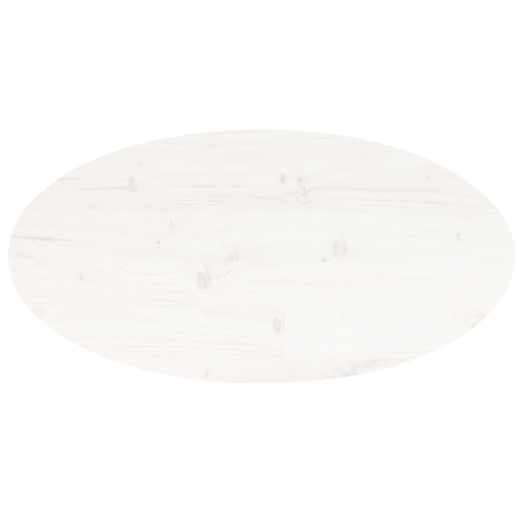 Plateau de table ovale 100x50x2,5 cm en bois de pin massif