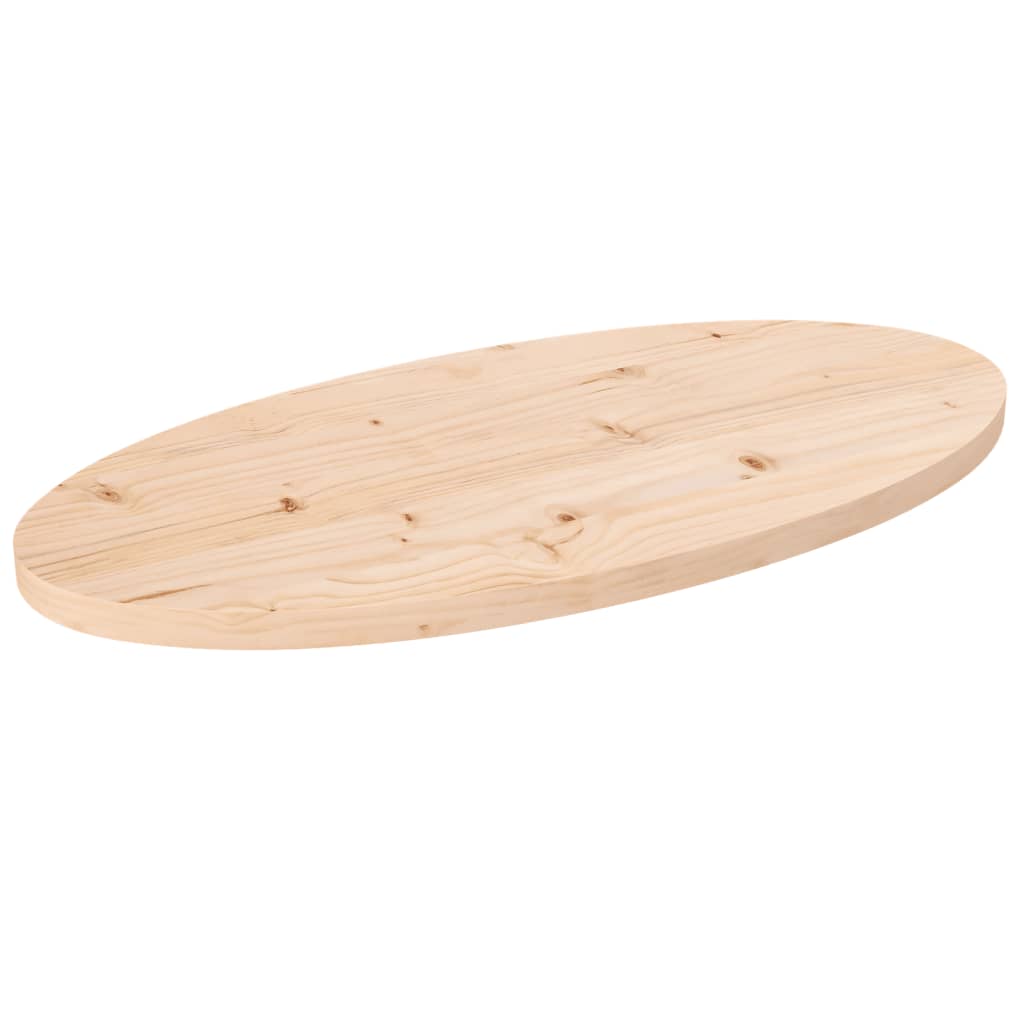 Plateau de table ovale 100x50x2,5 cm en bois de pin massif