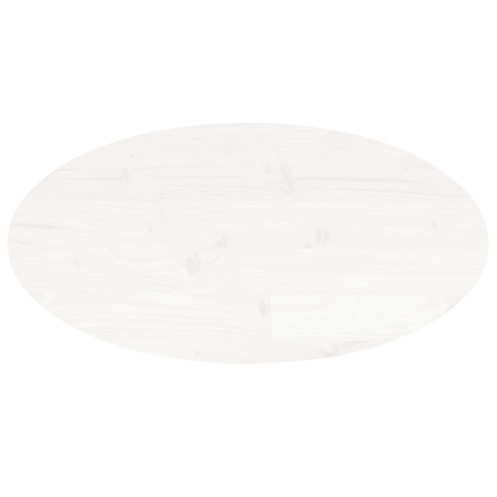 Plateau de table ovale 100x50x2,5 cm en bois de pin massif