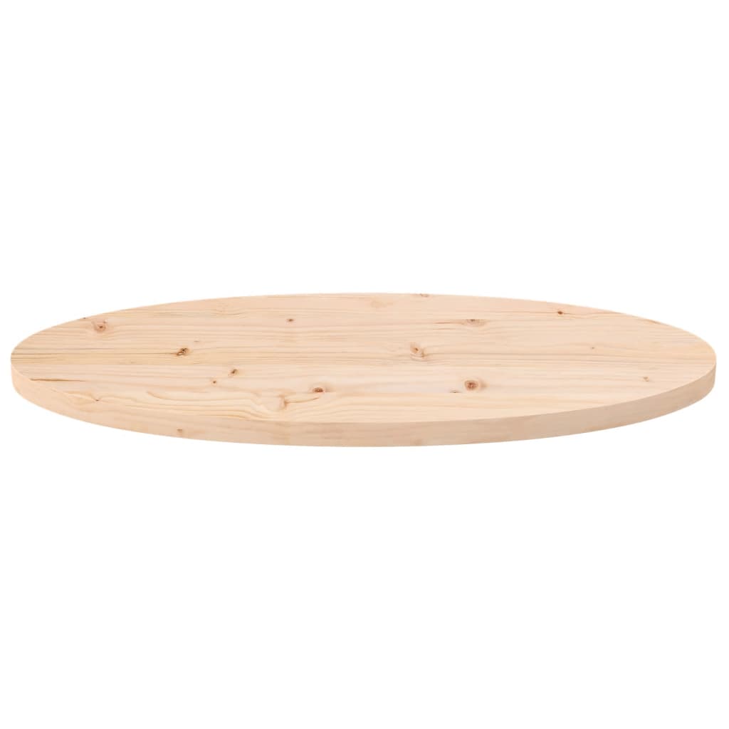 Plateau de table ovale 100x50x2,5 cm en bois de pin massif