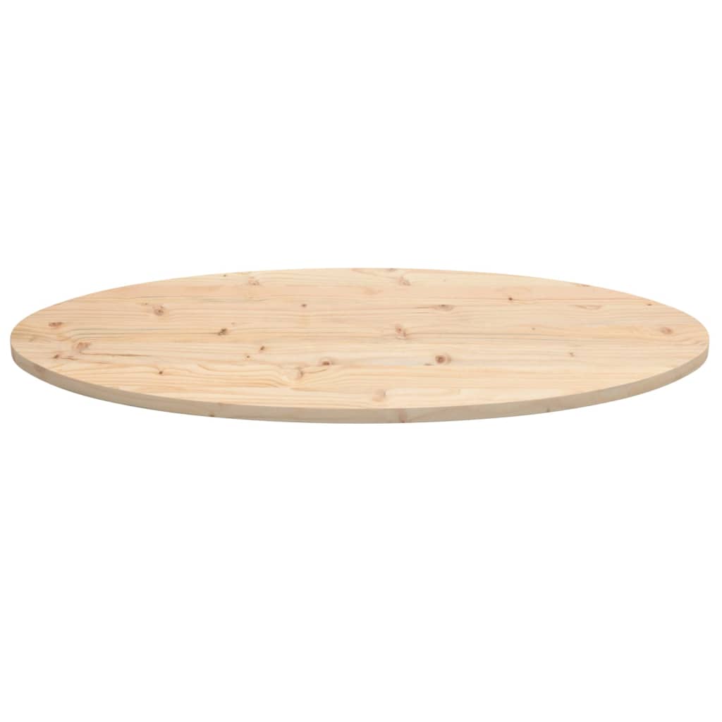 Plateau de table ovale 100x50x2,5 cm en bois de pin massif