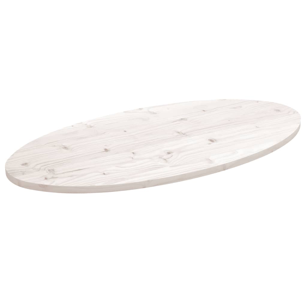 Plateau de table ovale 100x50x2,5 cm en bois de pin massif