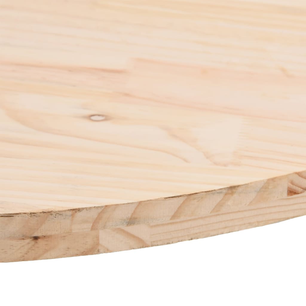 Plateau de table ovale 100x50x2,5 cm en bois de pin massif